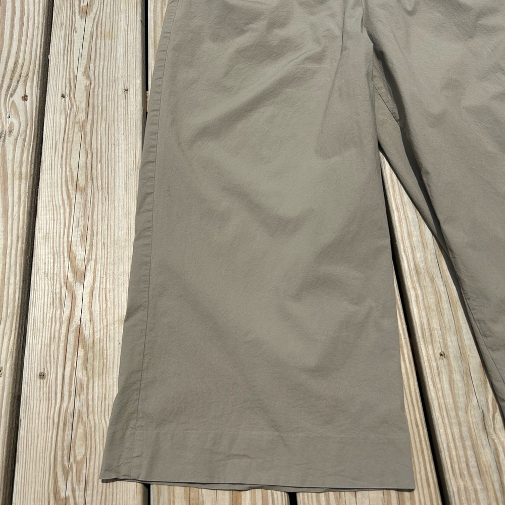 J.Crew Women's Cotton Blend Pull-On Ankle Pants 14 Tan Wide Leg - Picture 8 of 14